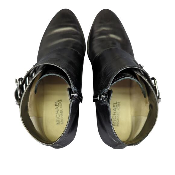 MICHAEL Kors Prudence Ankle Boots Booties Monk Strap Black Leather Women 9.5‎ - Picture 6 of 8